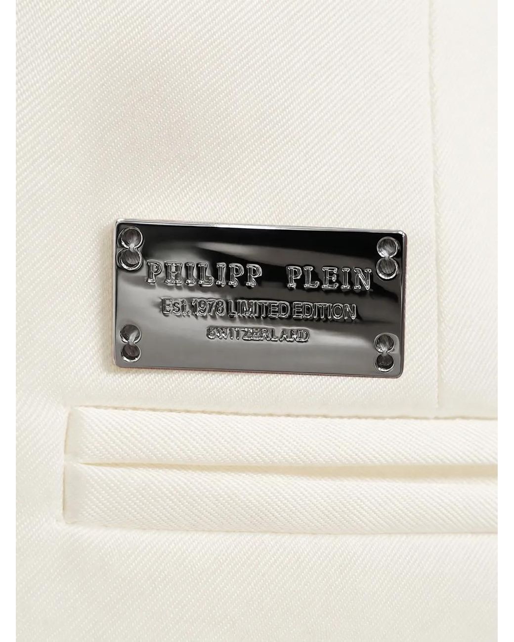Philipp Plein White Cady Cargo-Fit Blazer