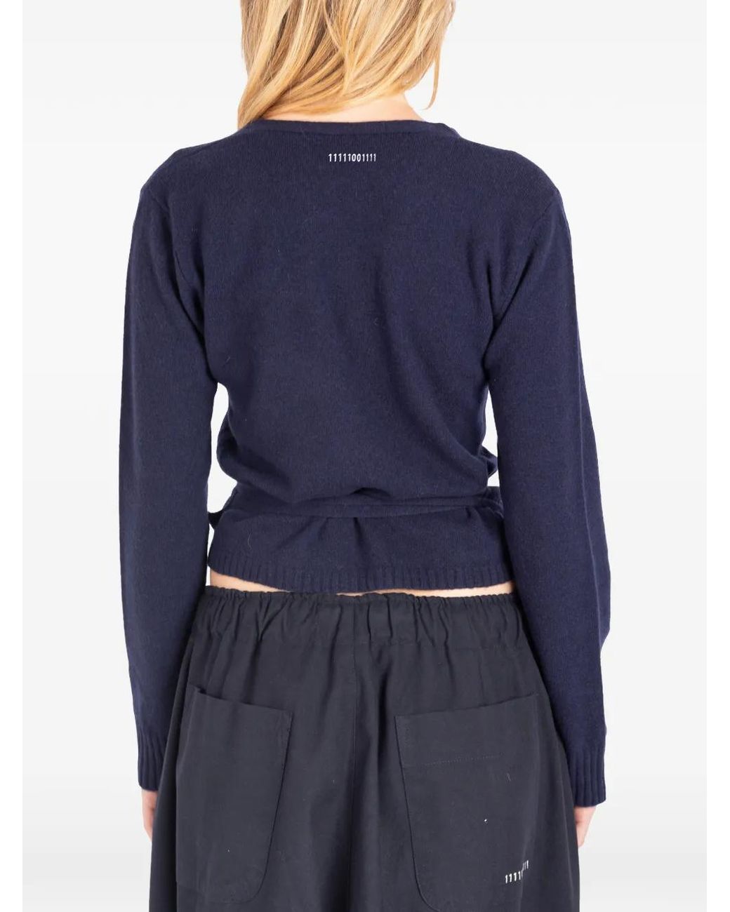 Societe Anonyme Blue Nicole Wrap-Style Cropped Sweater