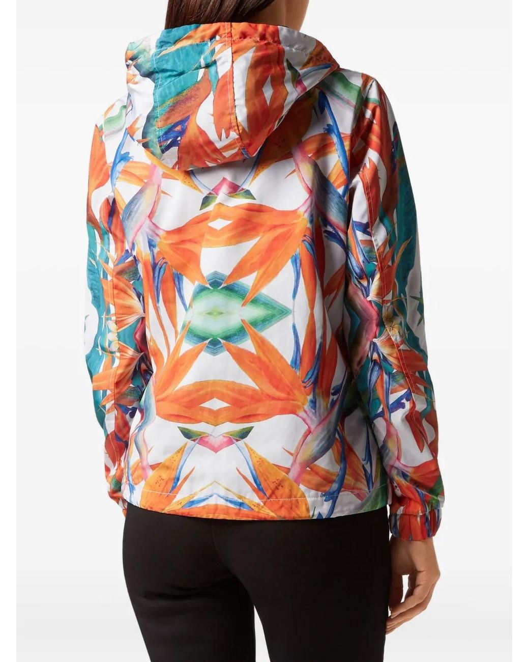 Philipp Plein White K-Way Floral-Print Zipped Lightweight Jacket