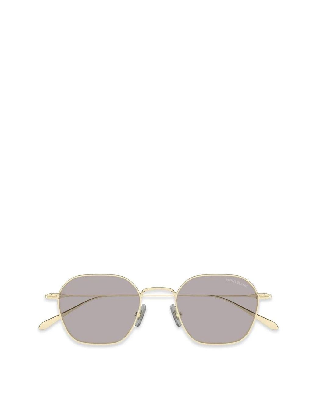 Montblanc White Geometric-Frame Sunglasses for men