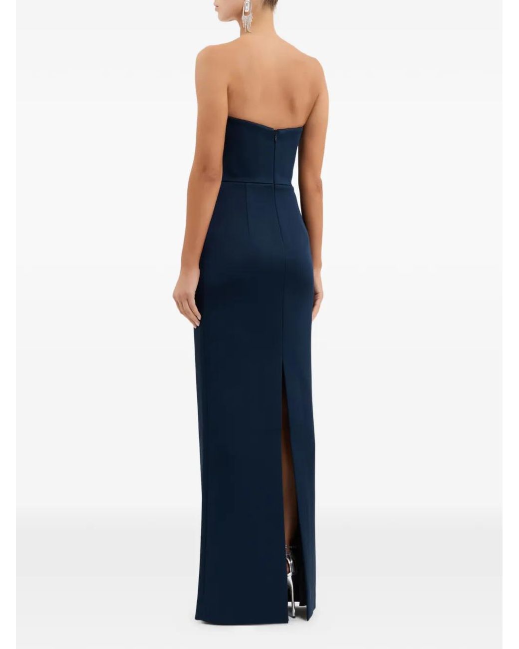 Rebecca Vallance Blue Lessa Strapless Gown