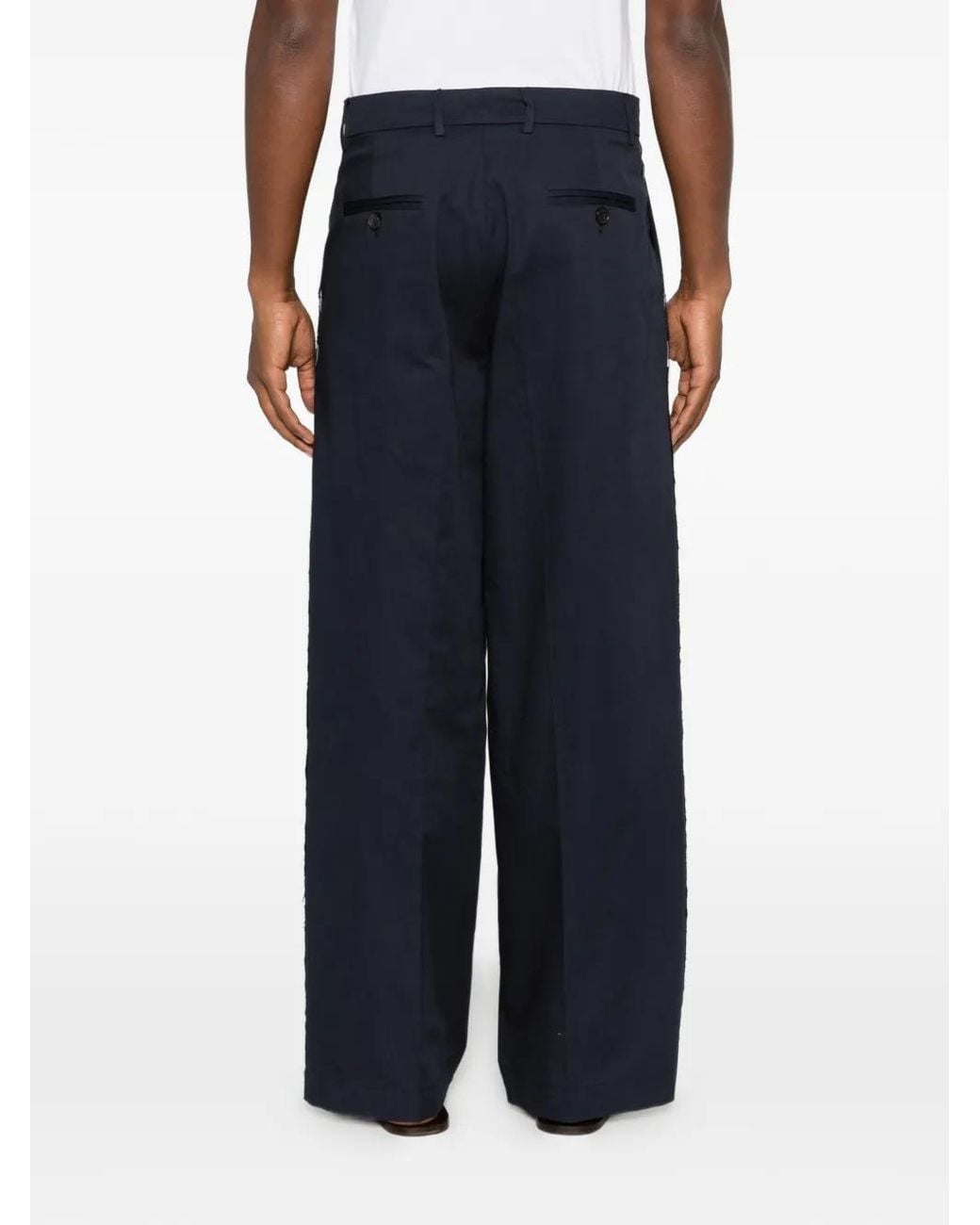 Amaranto Blue Pantalon Droit À Design Plissé for men