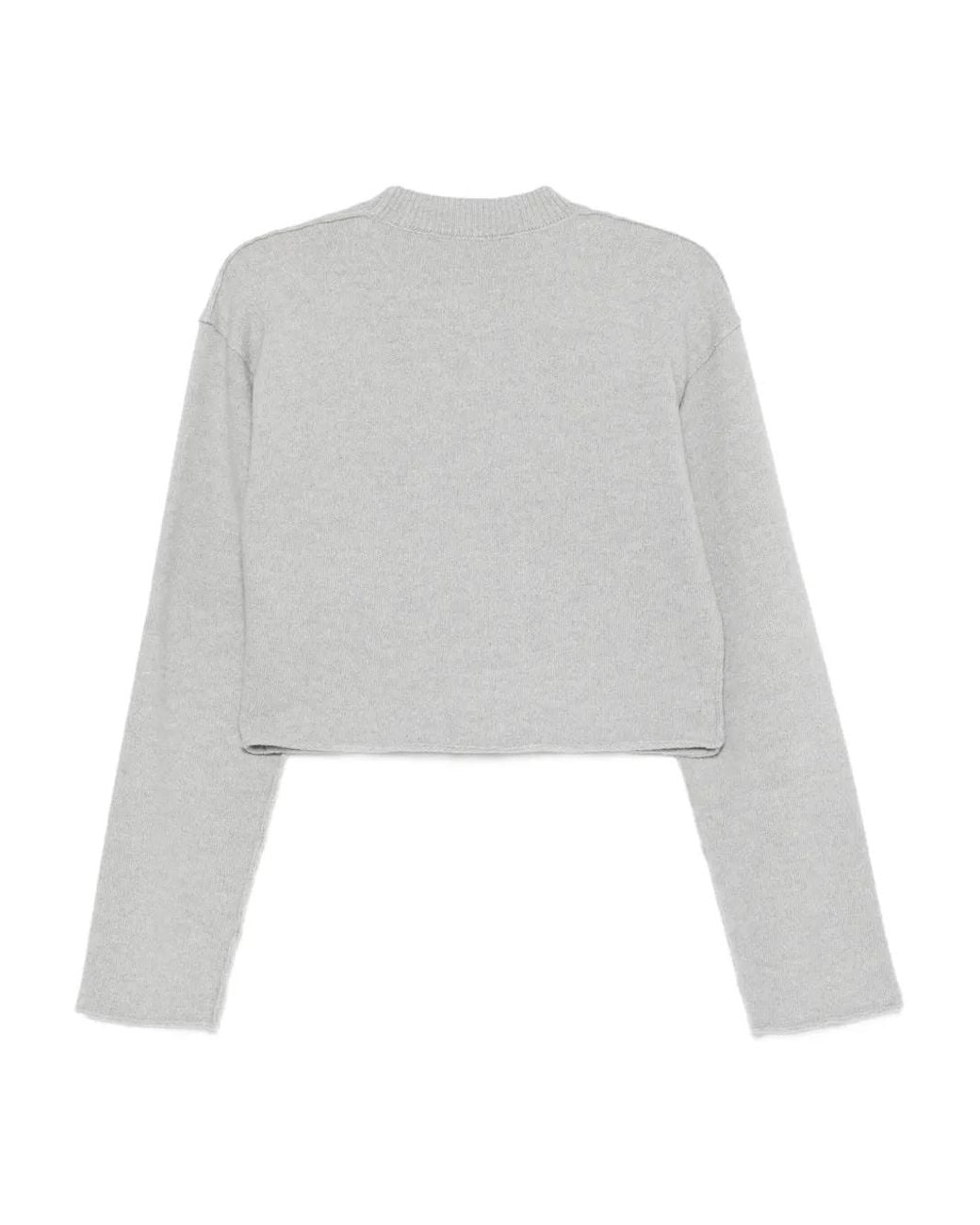 Sofie D'Hoore White Round-Neck Cropped Sweater