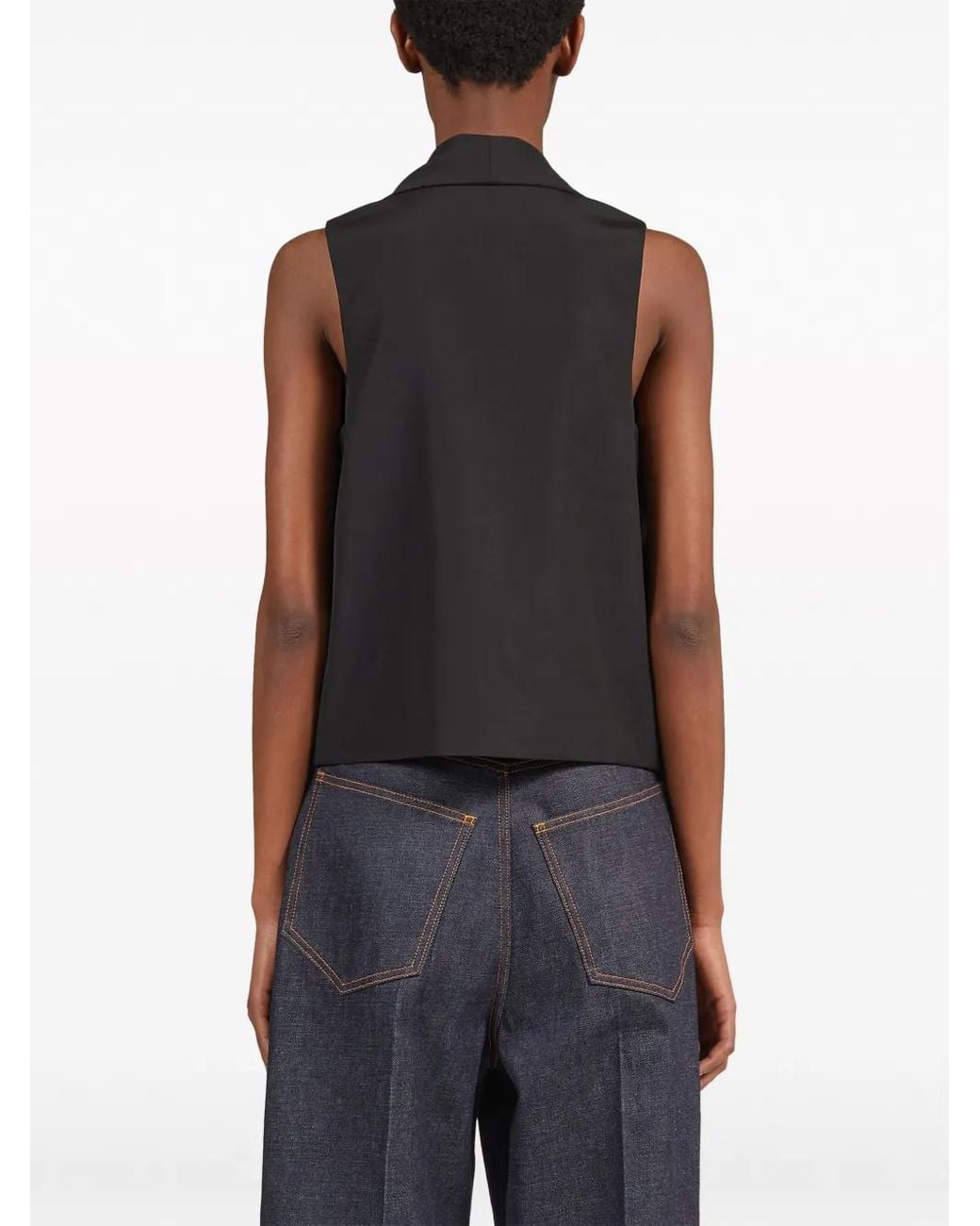 Ferragamo Black Pussy-Bow Vest