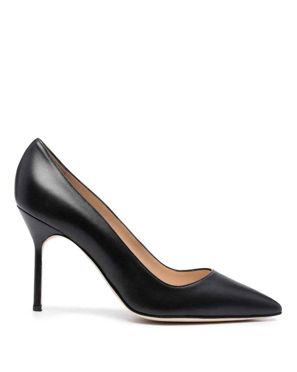 Manolo Blahnik Black Bb Leather Pumps
