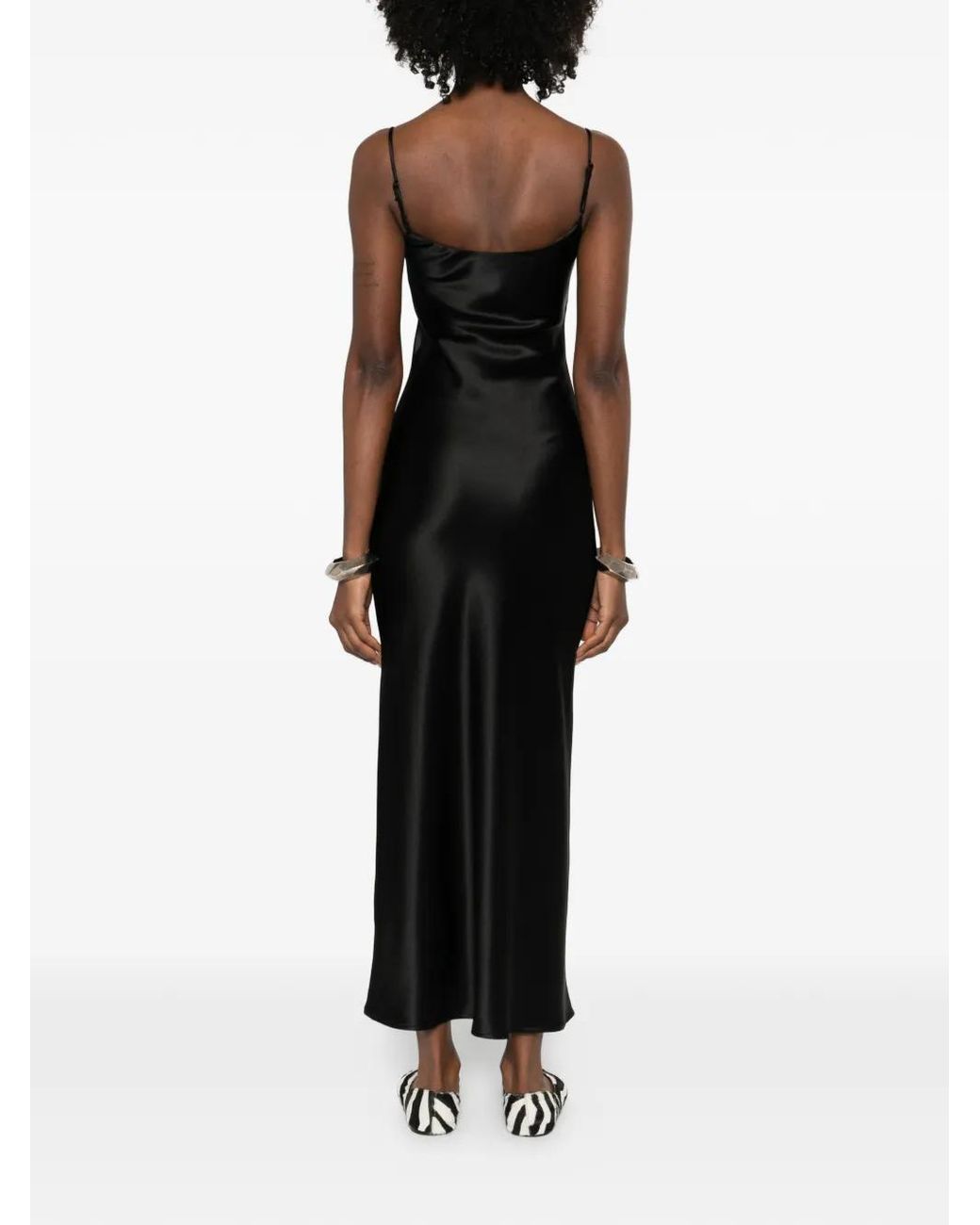 IVORY PARIS Black V-Neck Slip Midi Dress