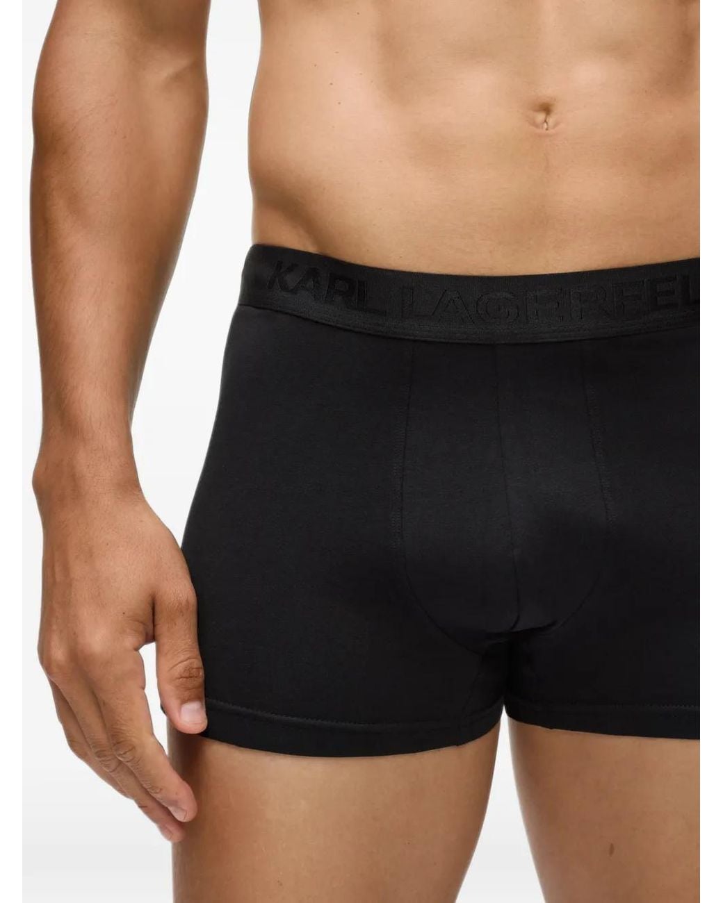 Karl Lagerfeld Blue Logo-Waistband Boxers (Set Of Three) for men
