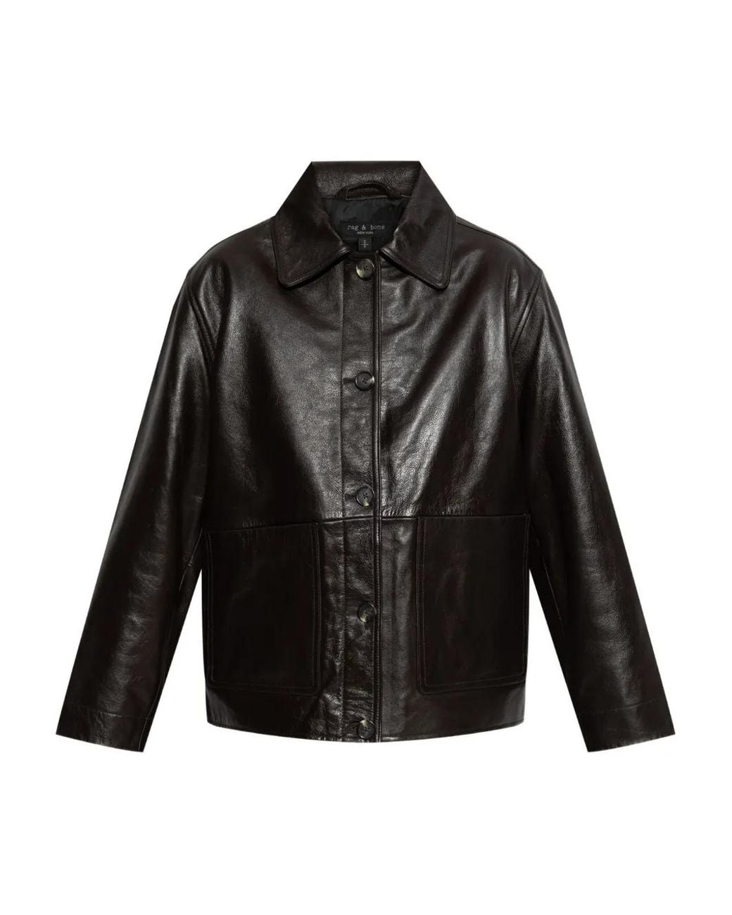 Rag & Bone Black Panelled Leather Jacket