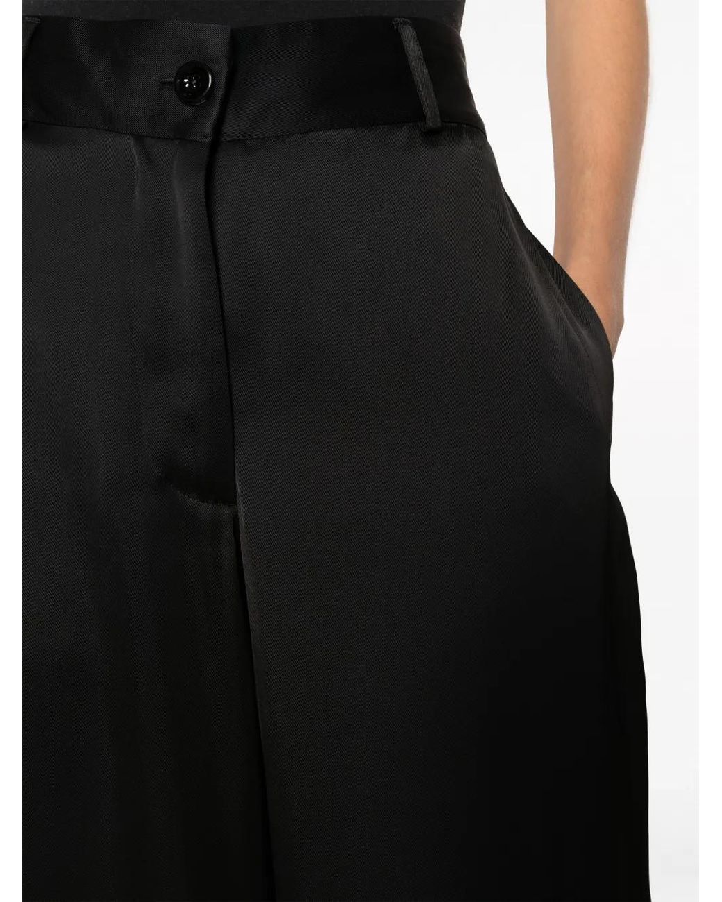 Jil Sander Black High-Waisted Wide-Leg Trousers