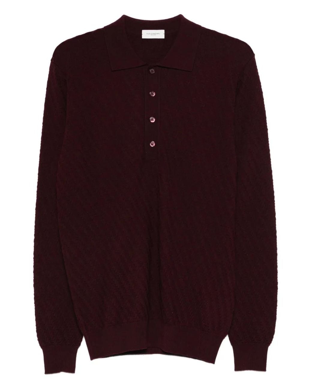 Paolo Pecora Purple Fine-Knit Polo Shirt for men