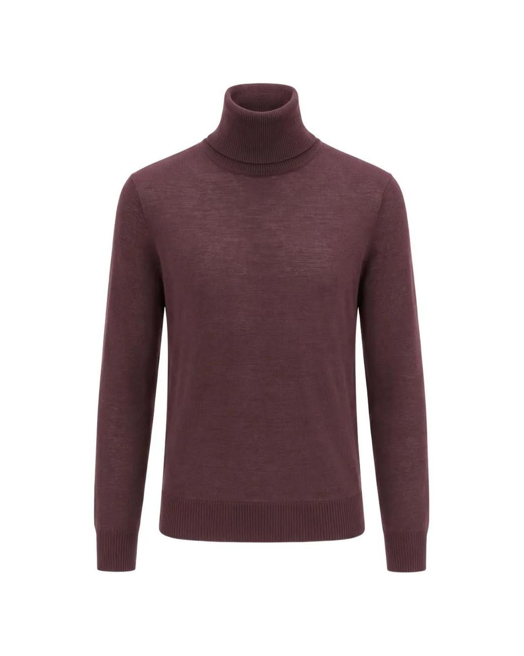 Roberto Collina Purple Roll-Neck Knitted Sweater for men