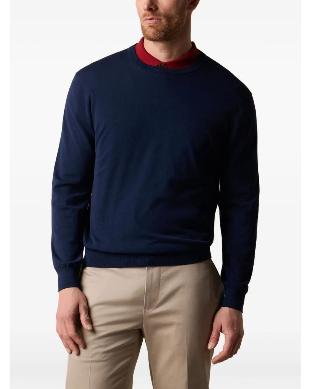 Brooks Brothers Blue Crew-Neck Sweater for men