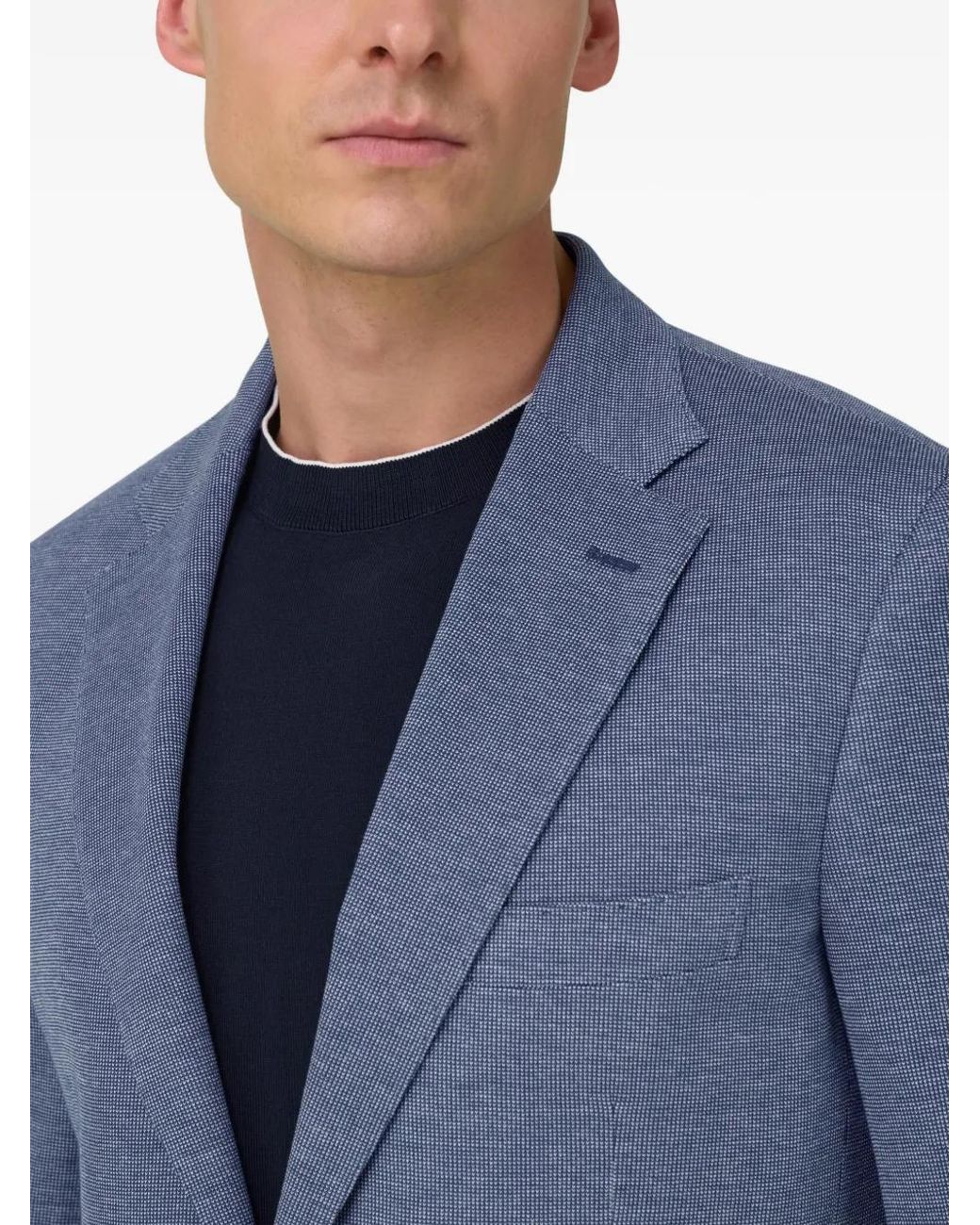 Boggi Blue B Jersey Pinpoint Jacket for men