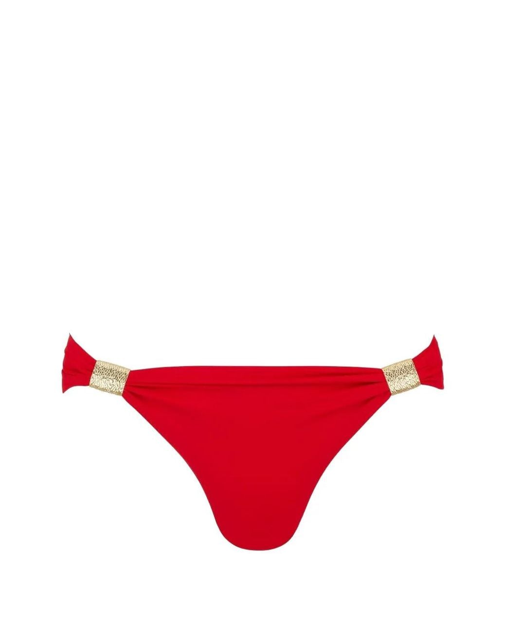 Heidi Klein Red Tone Hardware Bikini Bottoms