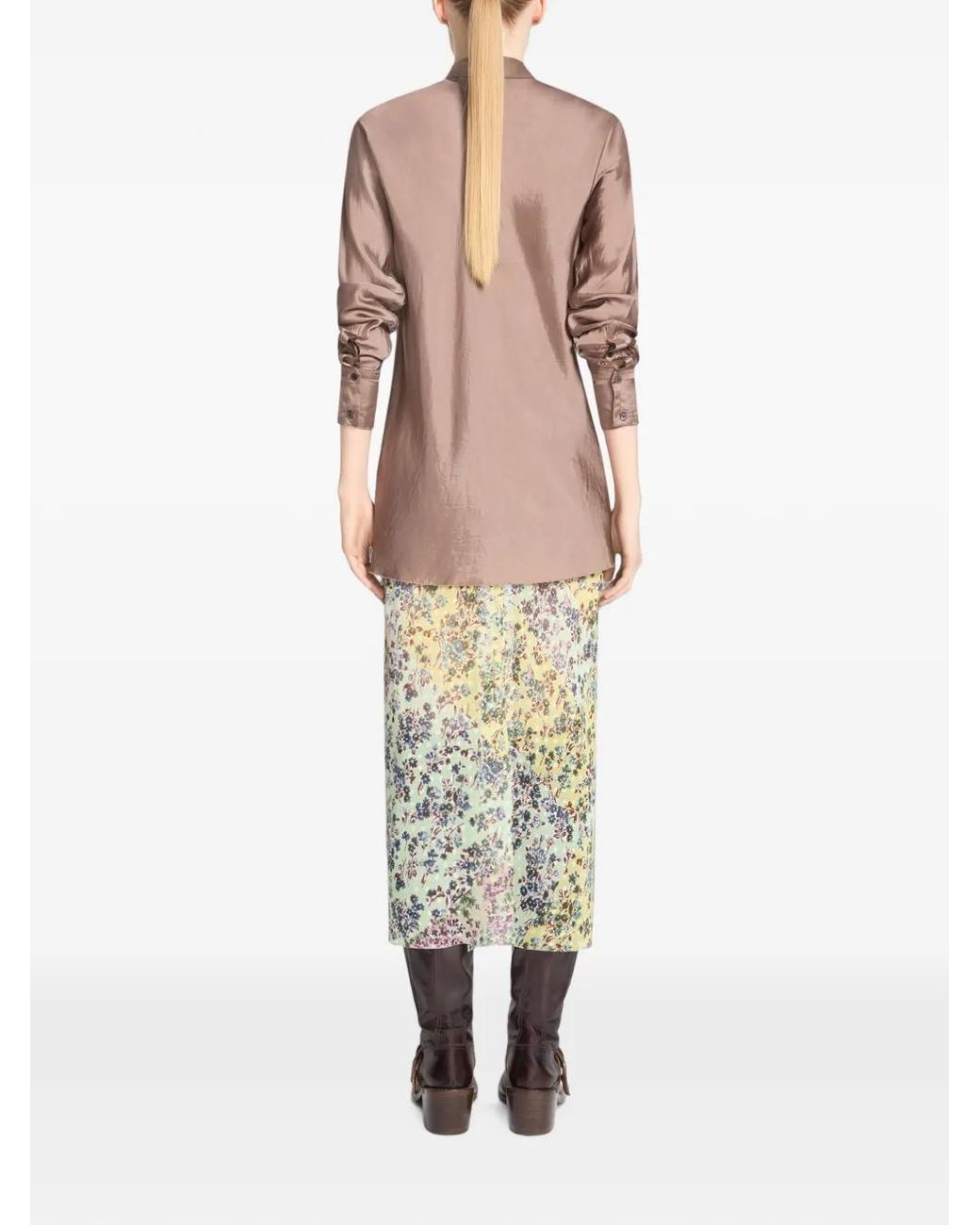 Dries Van Noten Pink Fitted Viscose Shirt
