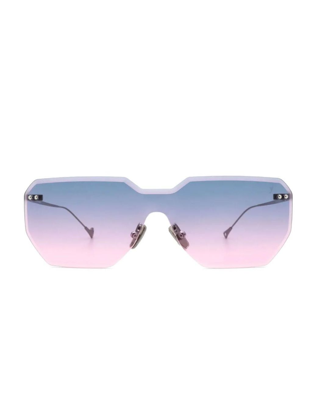 Eyepetizer Blue Brickel Geometric-Frame Gradient-Lens Sunglasses