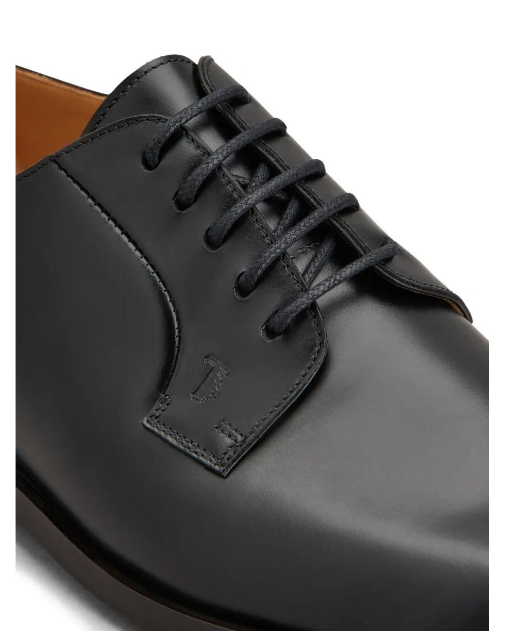 Tod's Black Embossed Lace-Up Derby Shoes for men