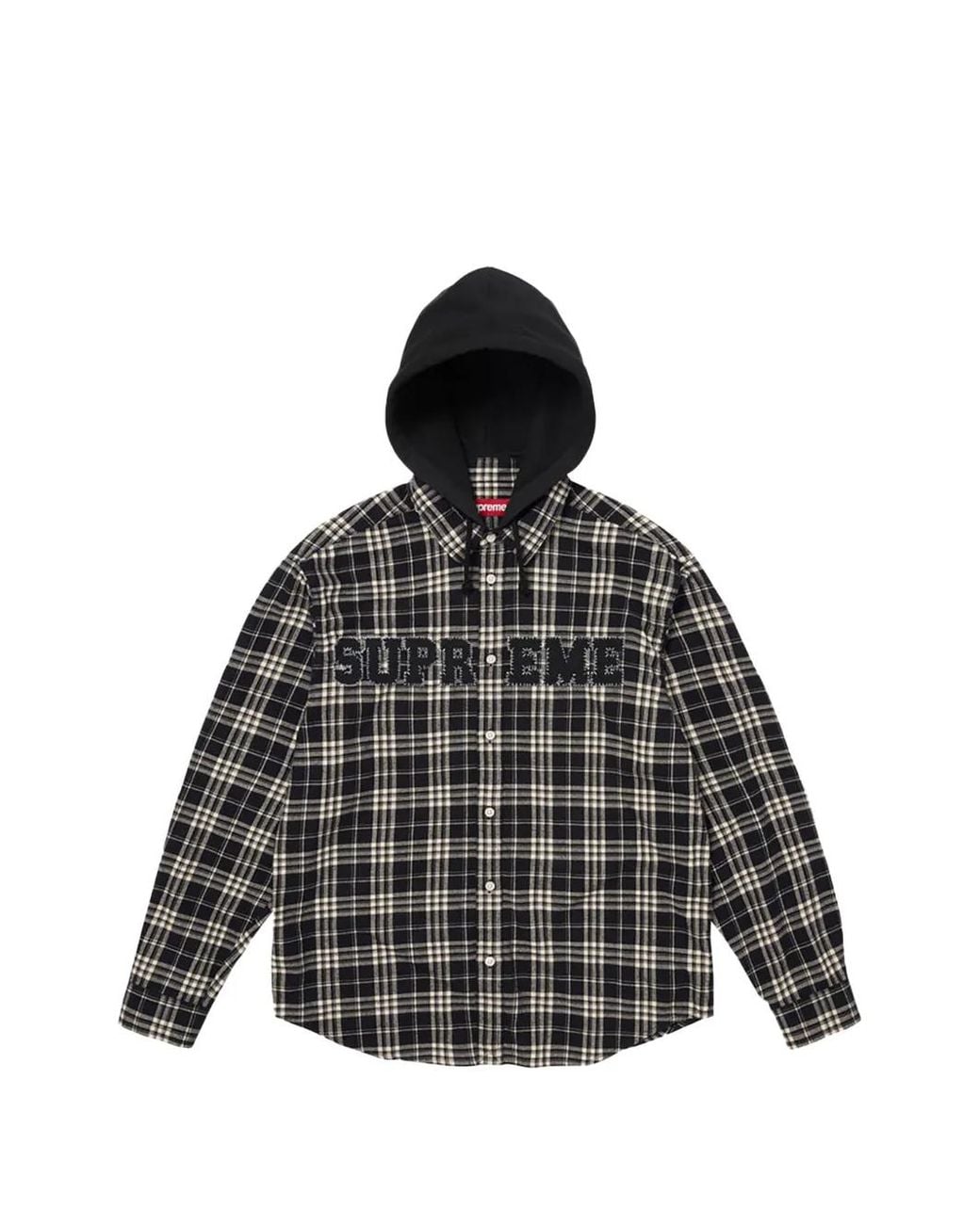 Supreme Black Appliqué Hooded Jacket for men