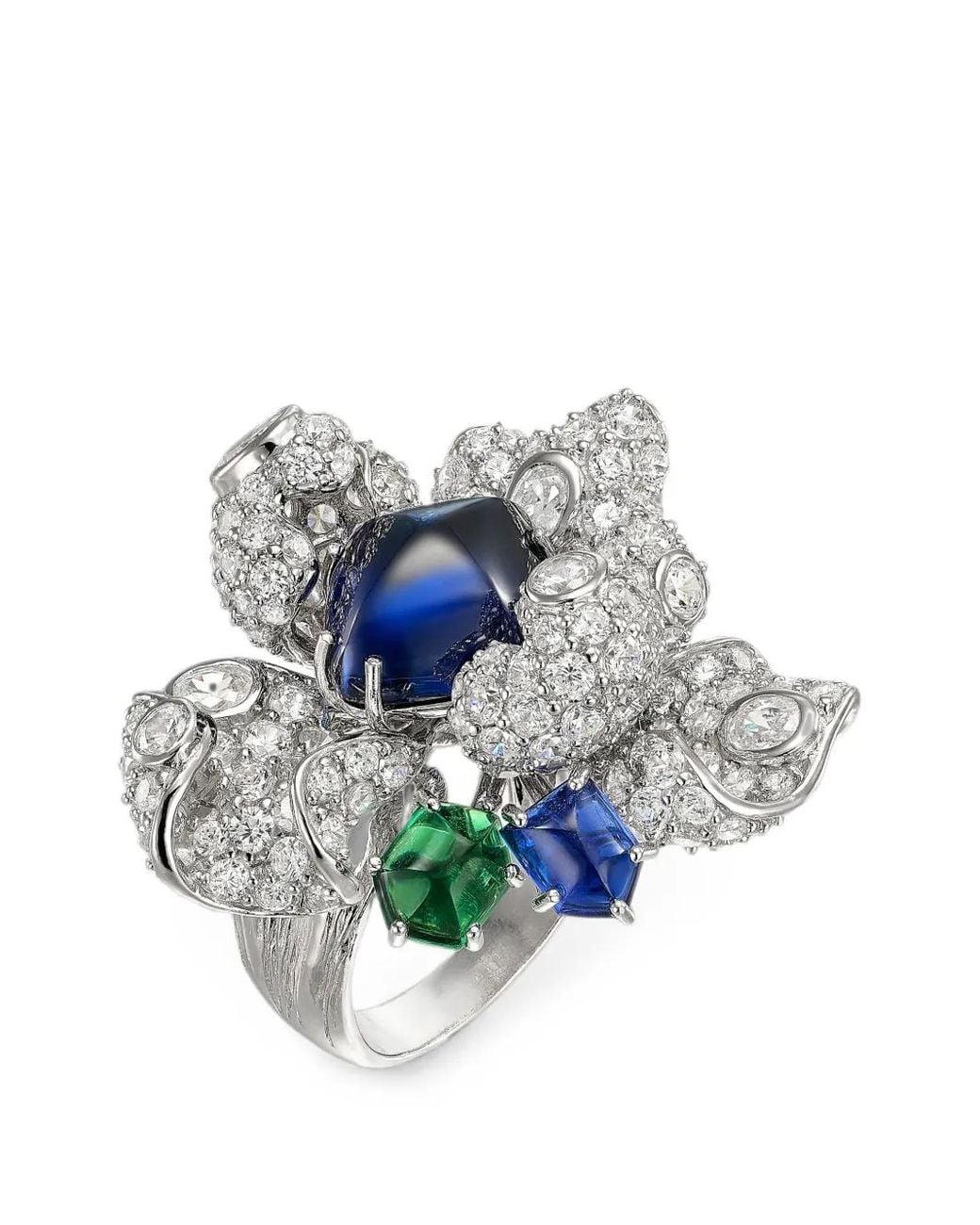 Anabela Chan Black Blossom Multi-Stones Ring