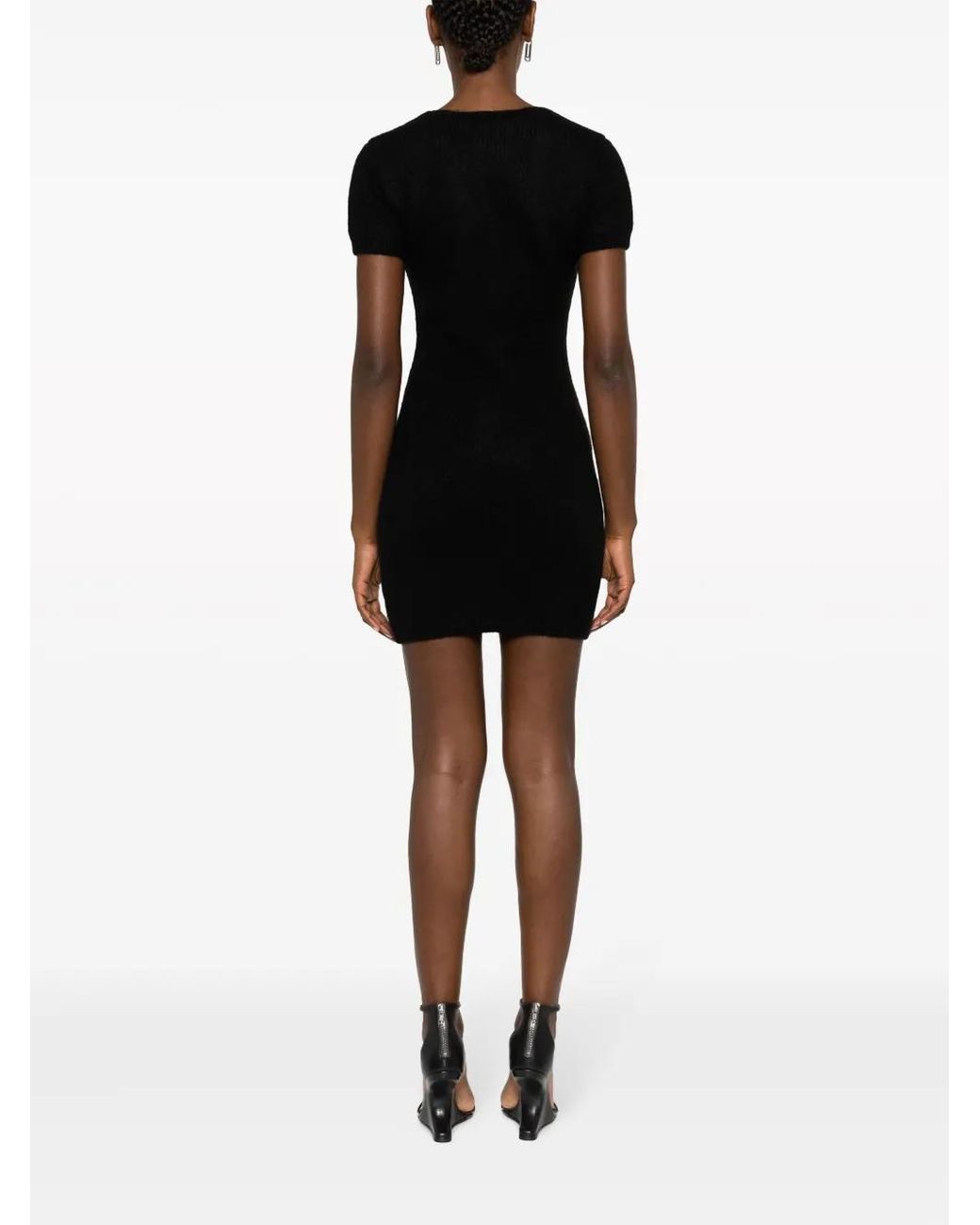 Alexander Wang Black Rope-Detail Knitted Minidress