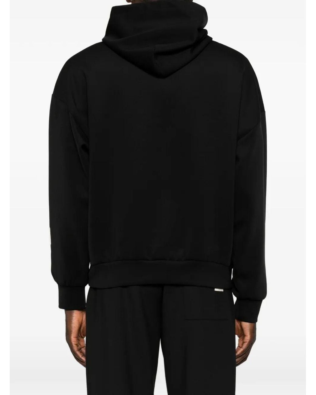 Yes London Black Logo-Patch Hoodie for men