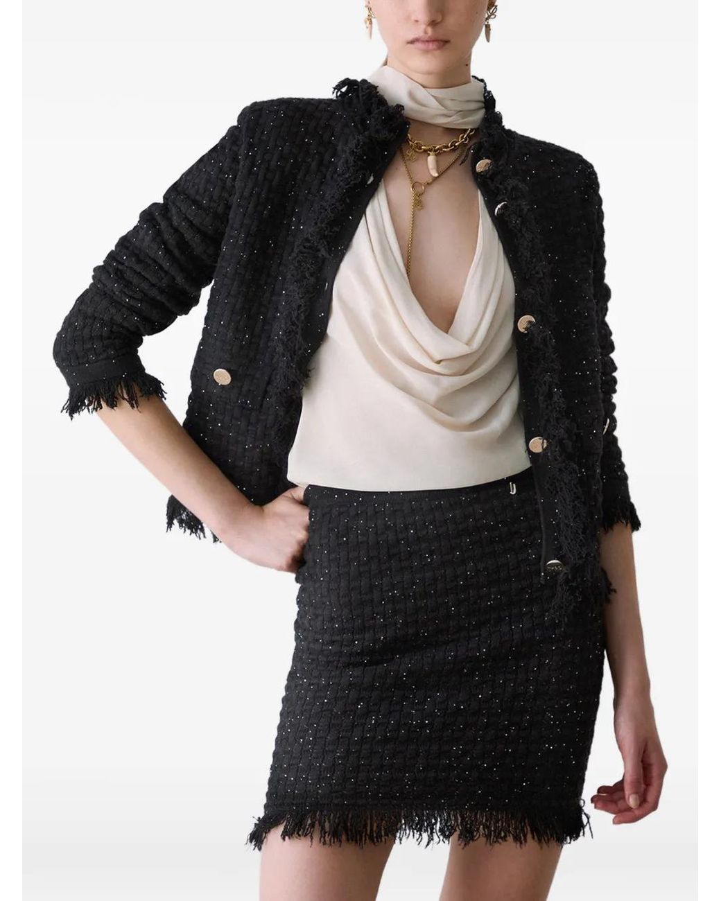 Liu Jo Black Knitted Miniskirt