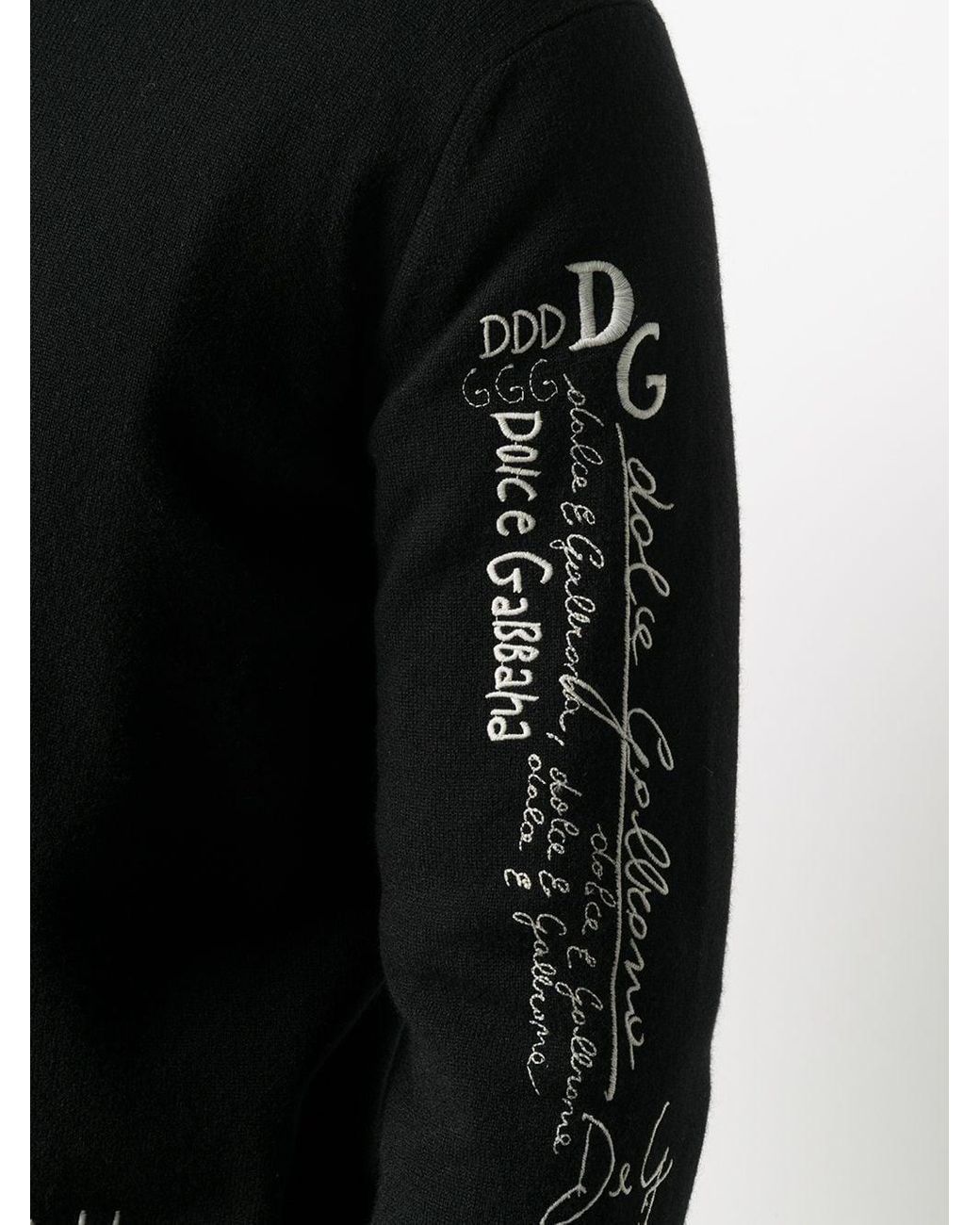 Dolce & Gabbana Cashmere Sweater With Logo Doodle Embroidery in Black for  Men - Lyst