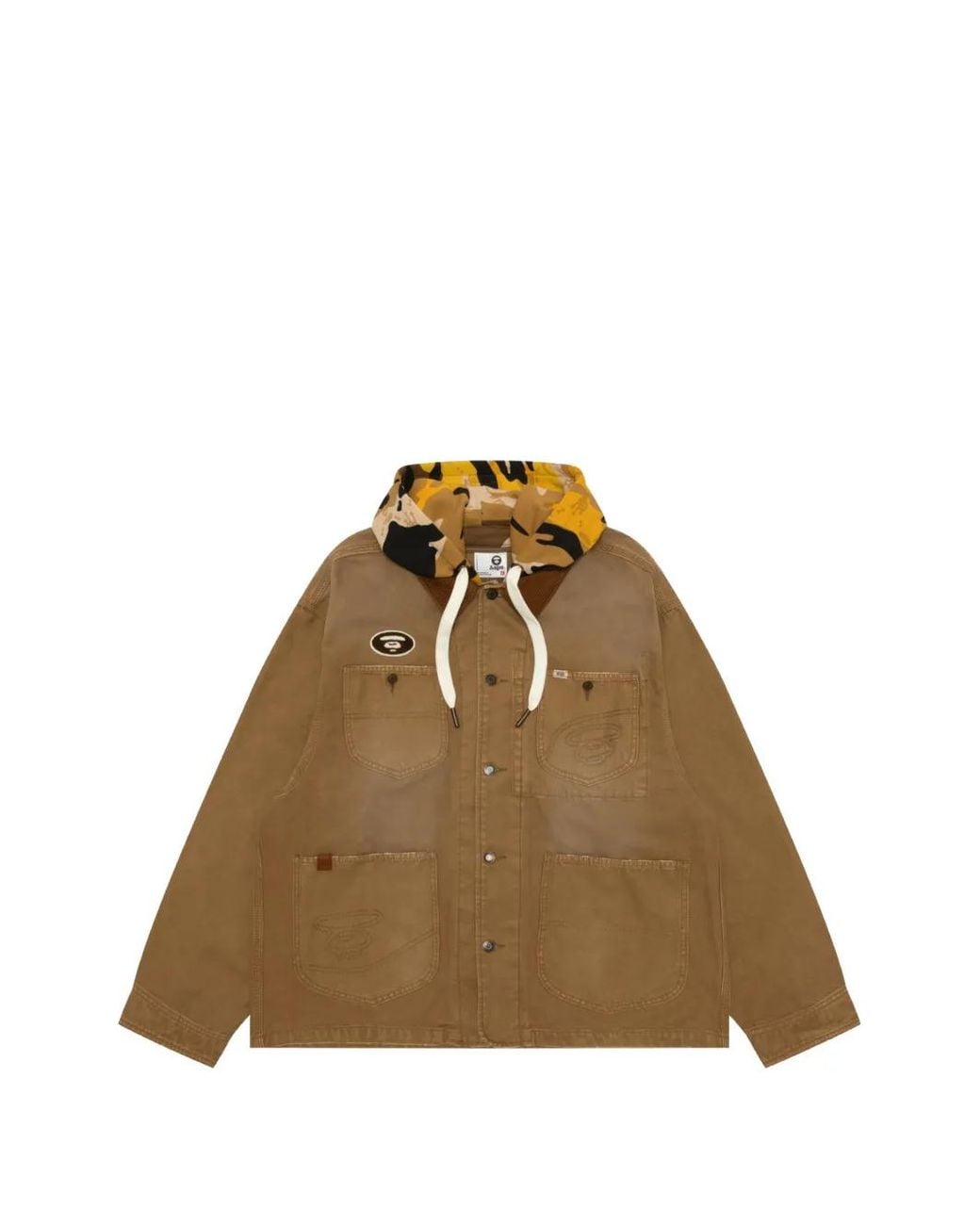 Aape By A Bathing Ape Natural Logo-Print Corduroy-Collar Jacket for men