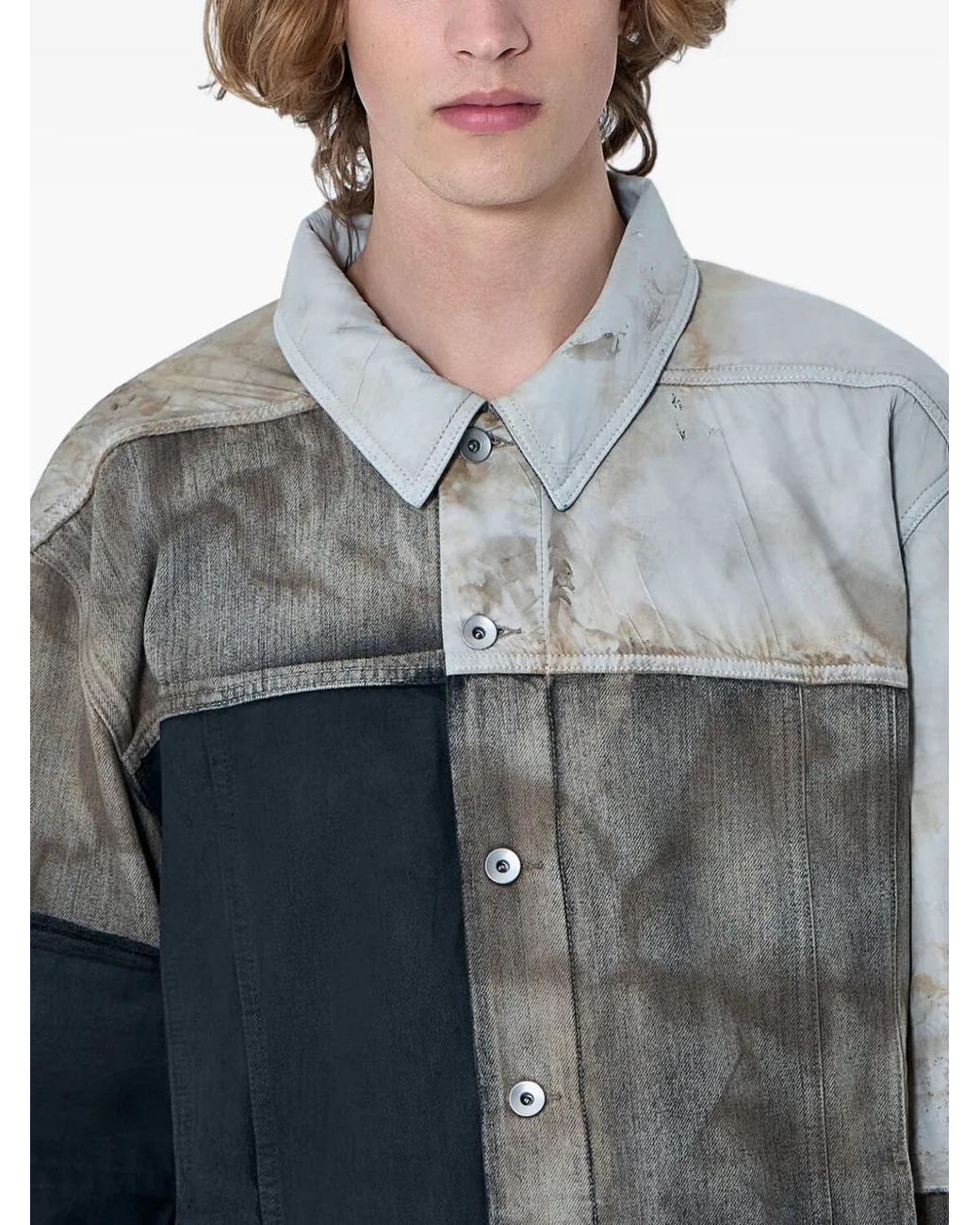 Rick Owens Gray Long-Sleeve Buttoned Overshirt for men