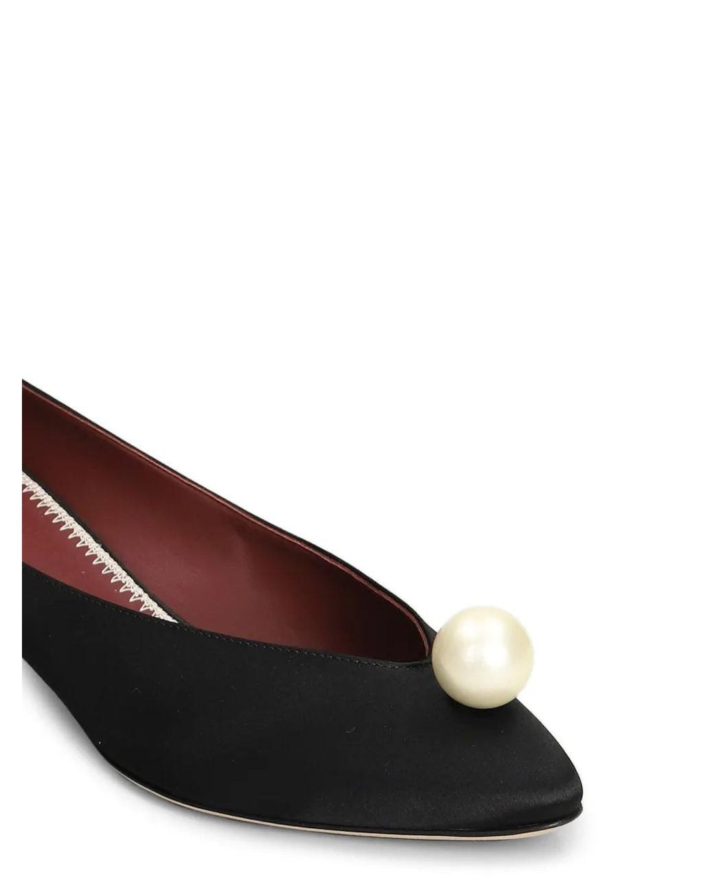 Magda Butrym Black "Kitten" Heel With Pearl Satin