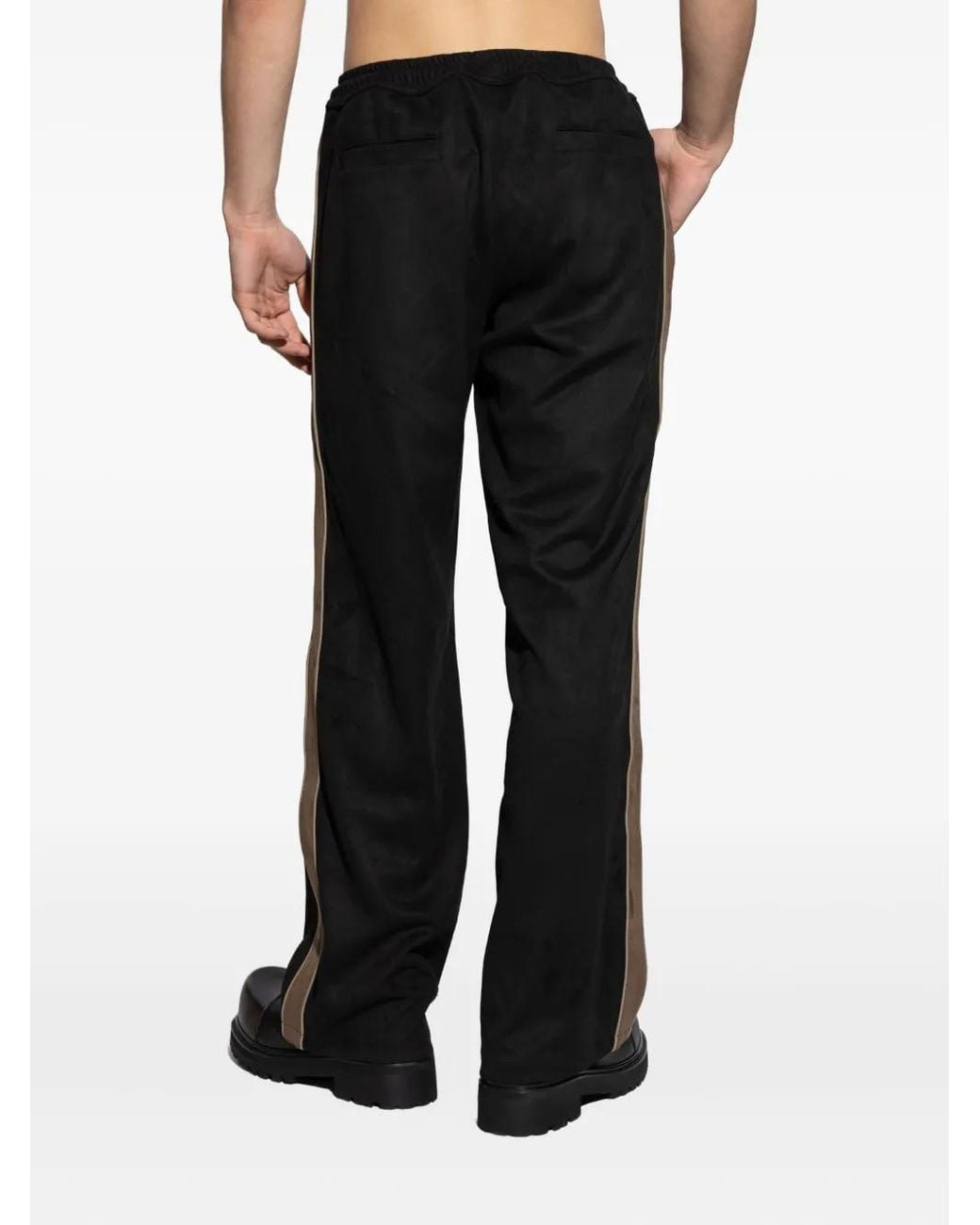 M I S B H V Black Striped Track Pants for men