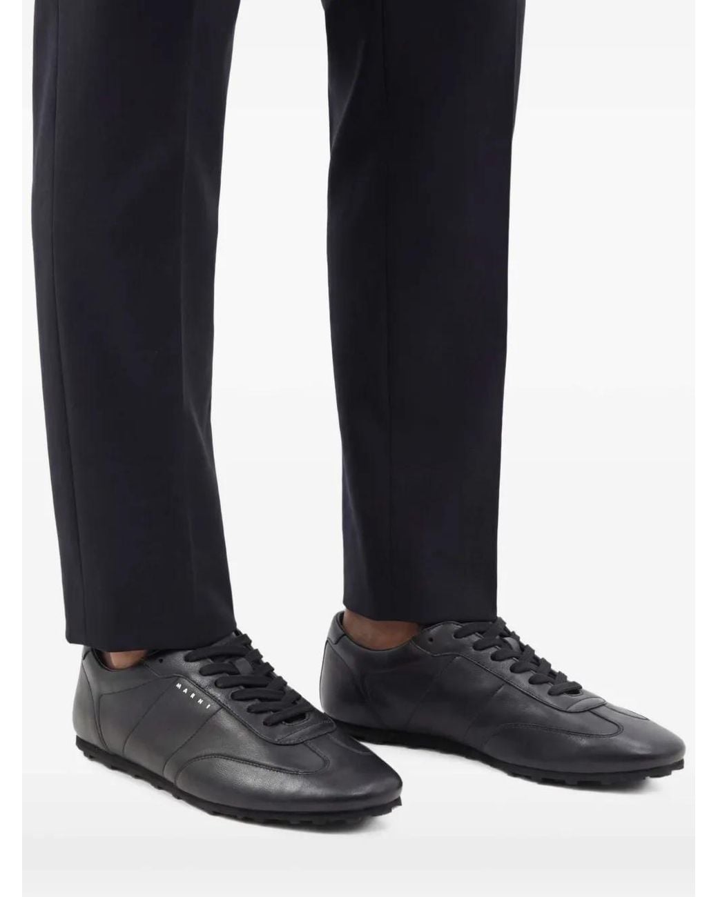 Marni Black Leather Sneakers for men