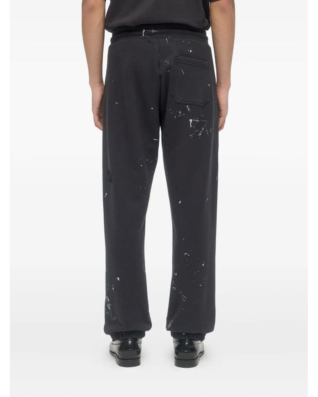 DOMREBEL Blue Paint-Splatter Sweatpants for men