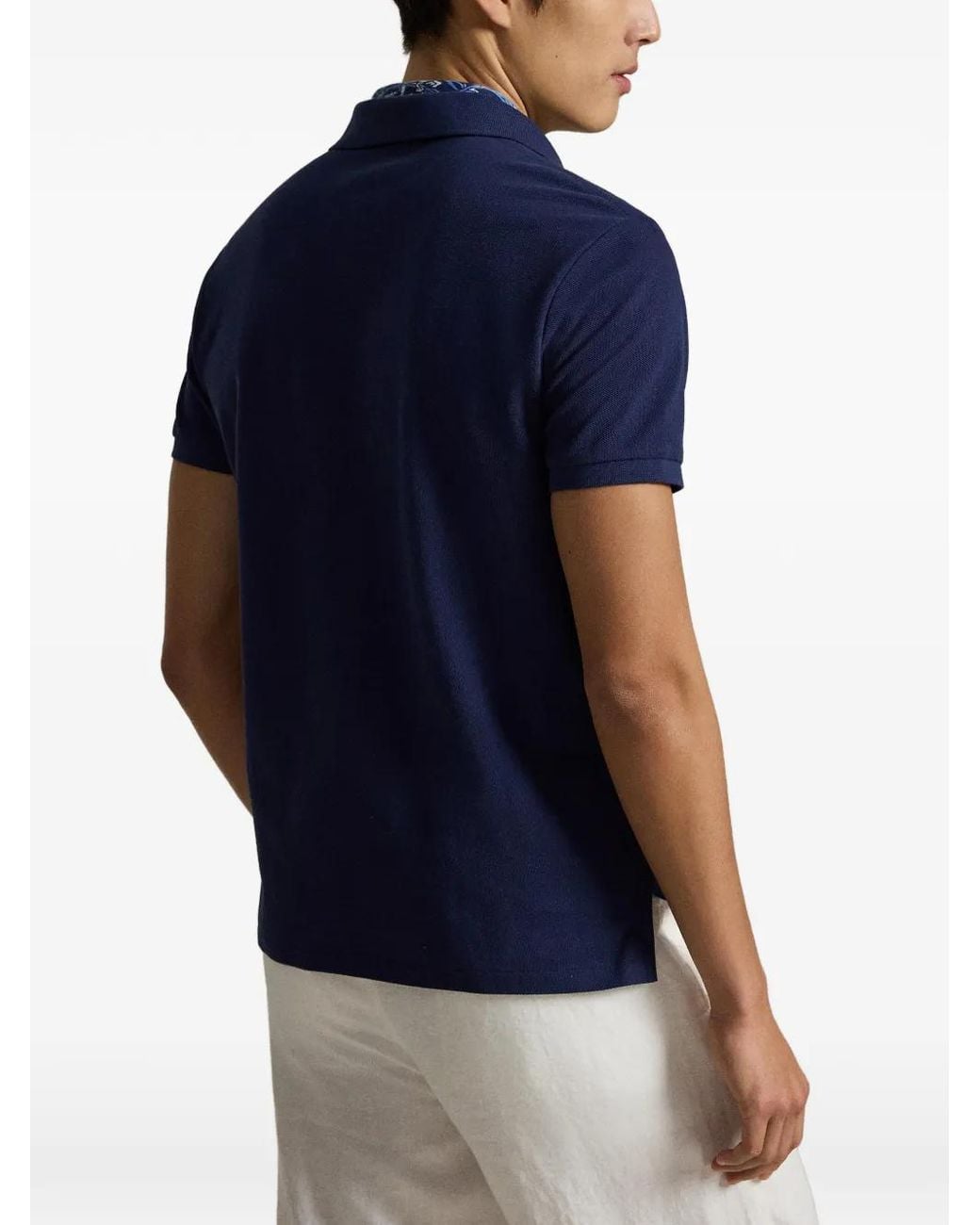 Polo Ralph Lauren Blue Bear Embroidered Polo Shirt for men