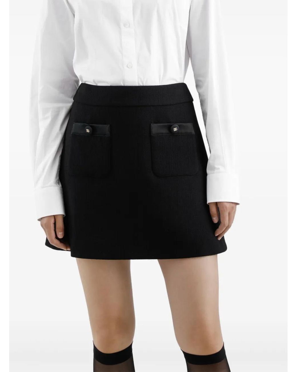 Dolce & Gabbana Black A-Line Mini Skirt