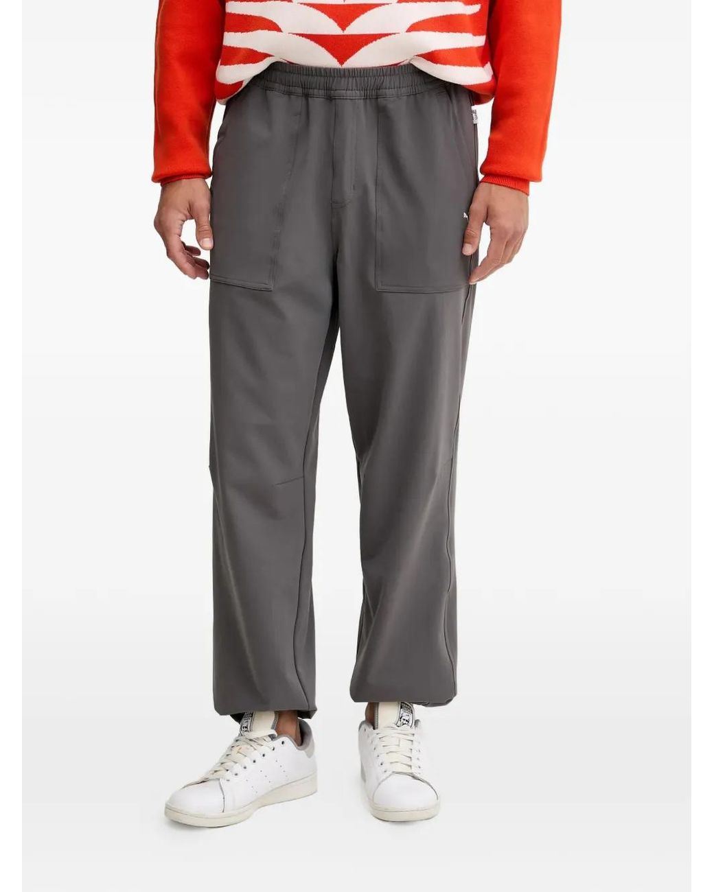 PUMA Gray Logo Track Pants for men