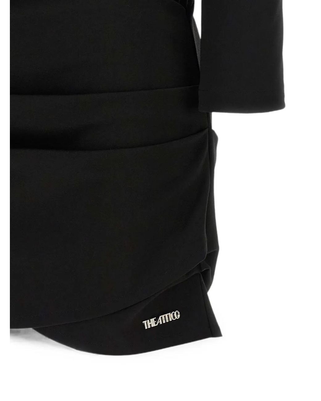 The Attico Black Cut-Ou Draped Mini Dress