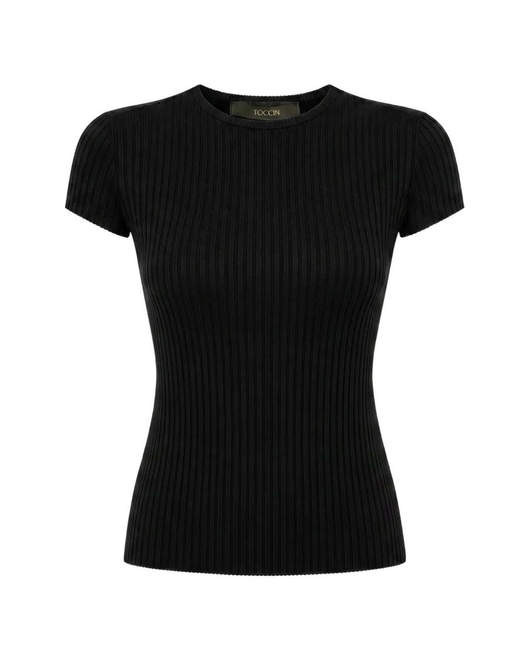 Toccin Black Matilda Ribbed T-Shirt