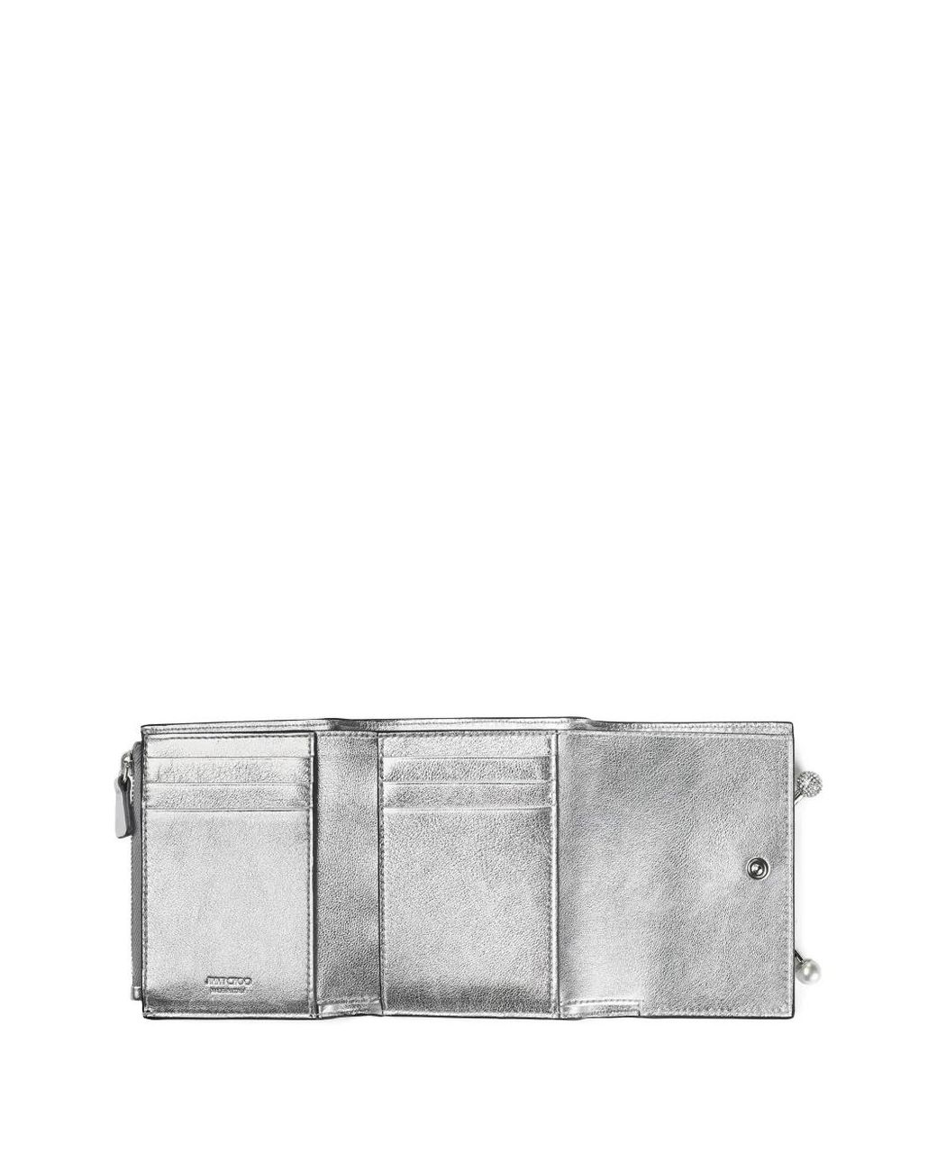 Jimmy Choo Gray Marinda Bow-Detail Wallet
