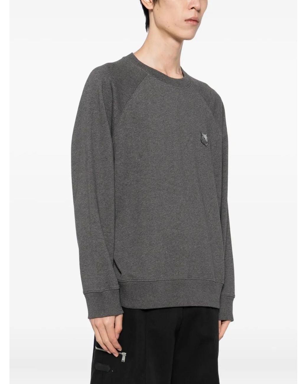 Maison Kitsuné Gray Bold Fox Head Patch Sweatshirt for men