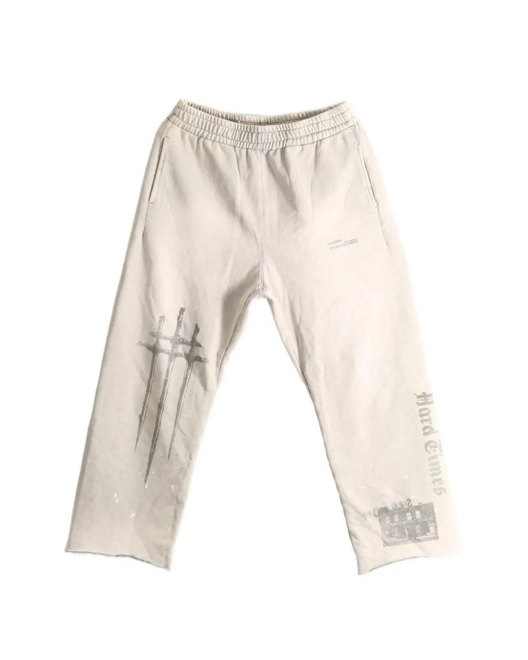 SAITOS Natural Sword Graphic-Print Raw-Cut Track Pants