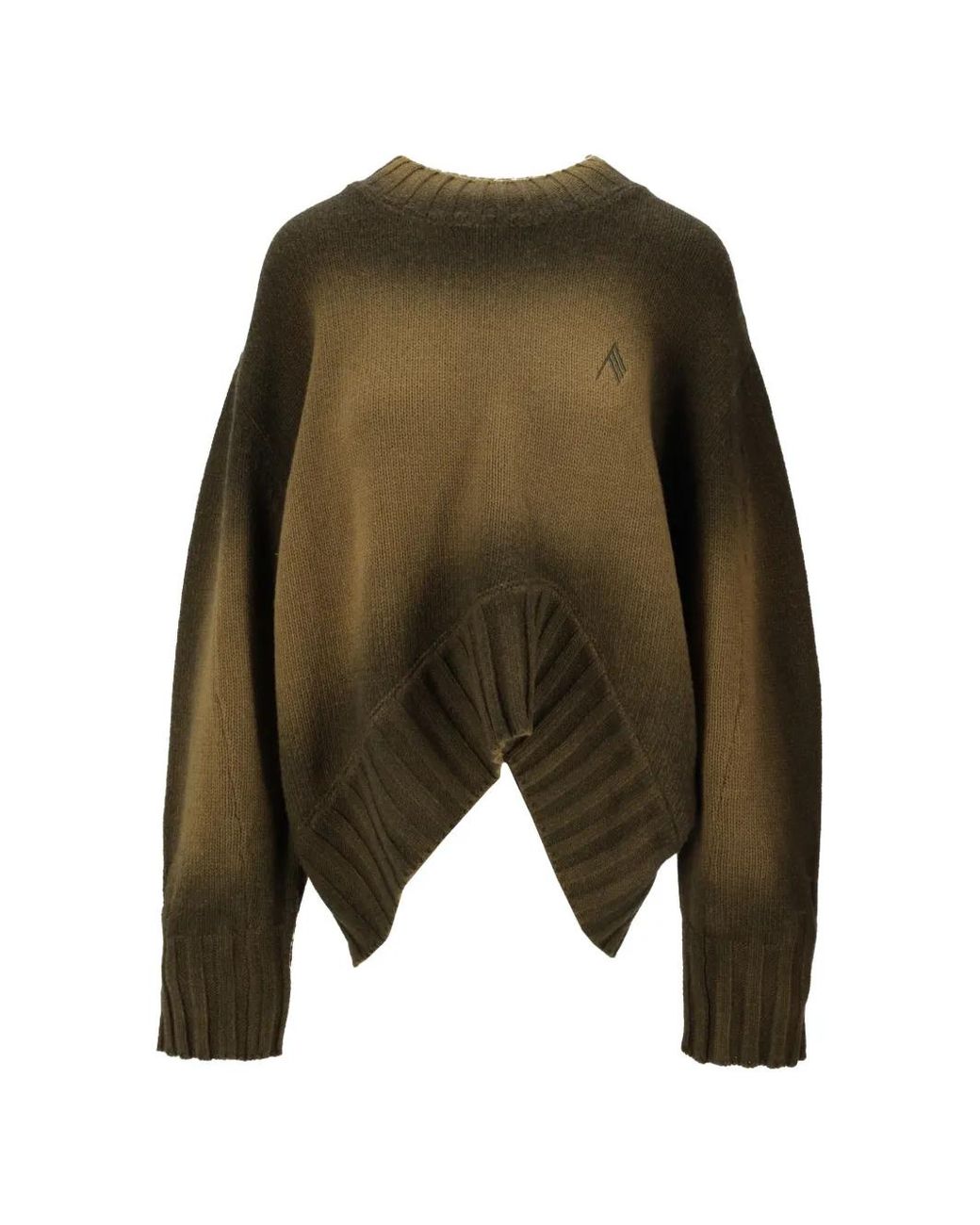 The Attico Green Sprayed-Wool Sweater