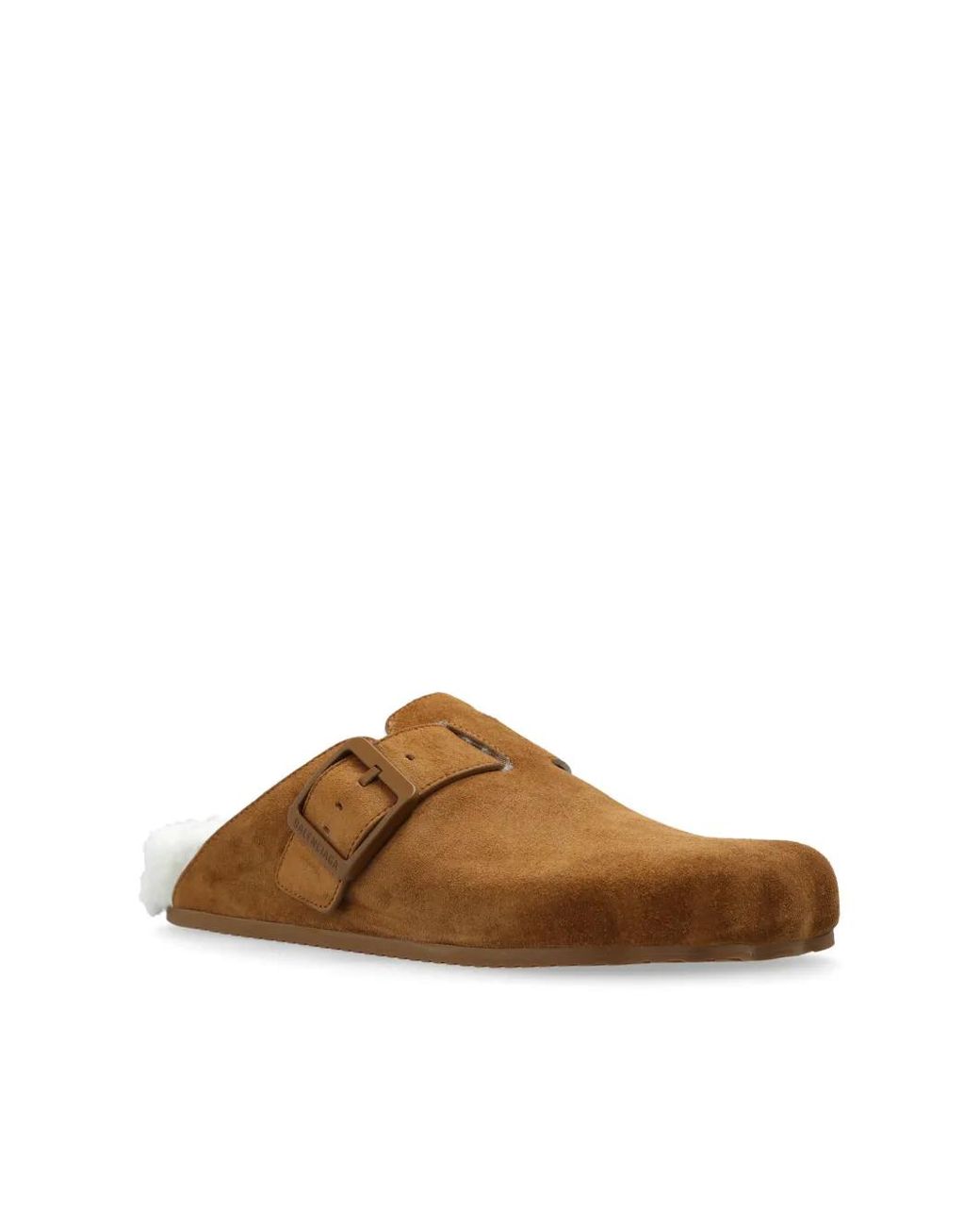 Balenciaga Brown Logo-Engraved Slippers