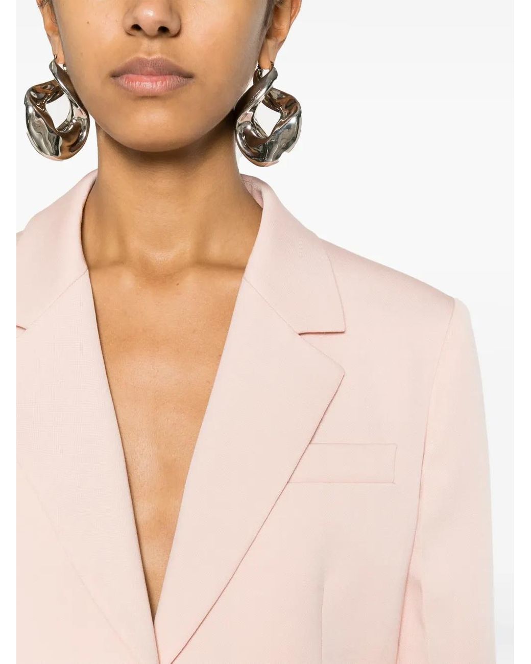 Lanvin Pink Peach Wool Interlock Jacket