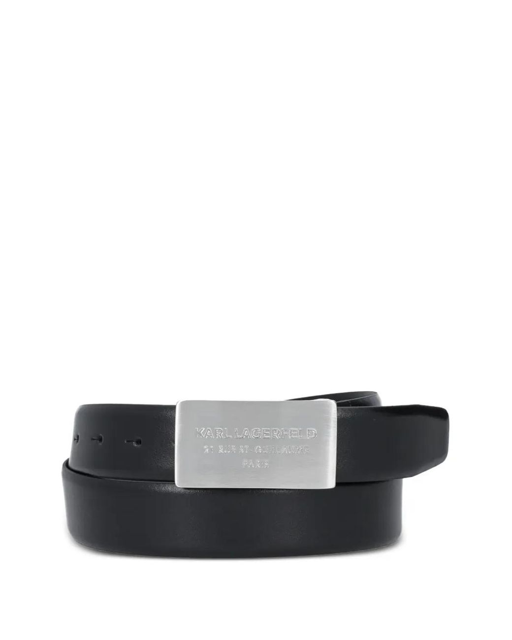 Karl Lagerfeld White Logo-Buckle Belt for men