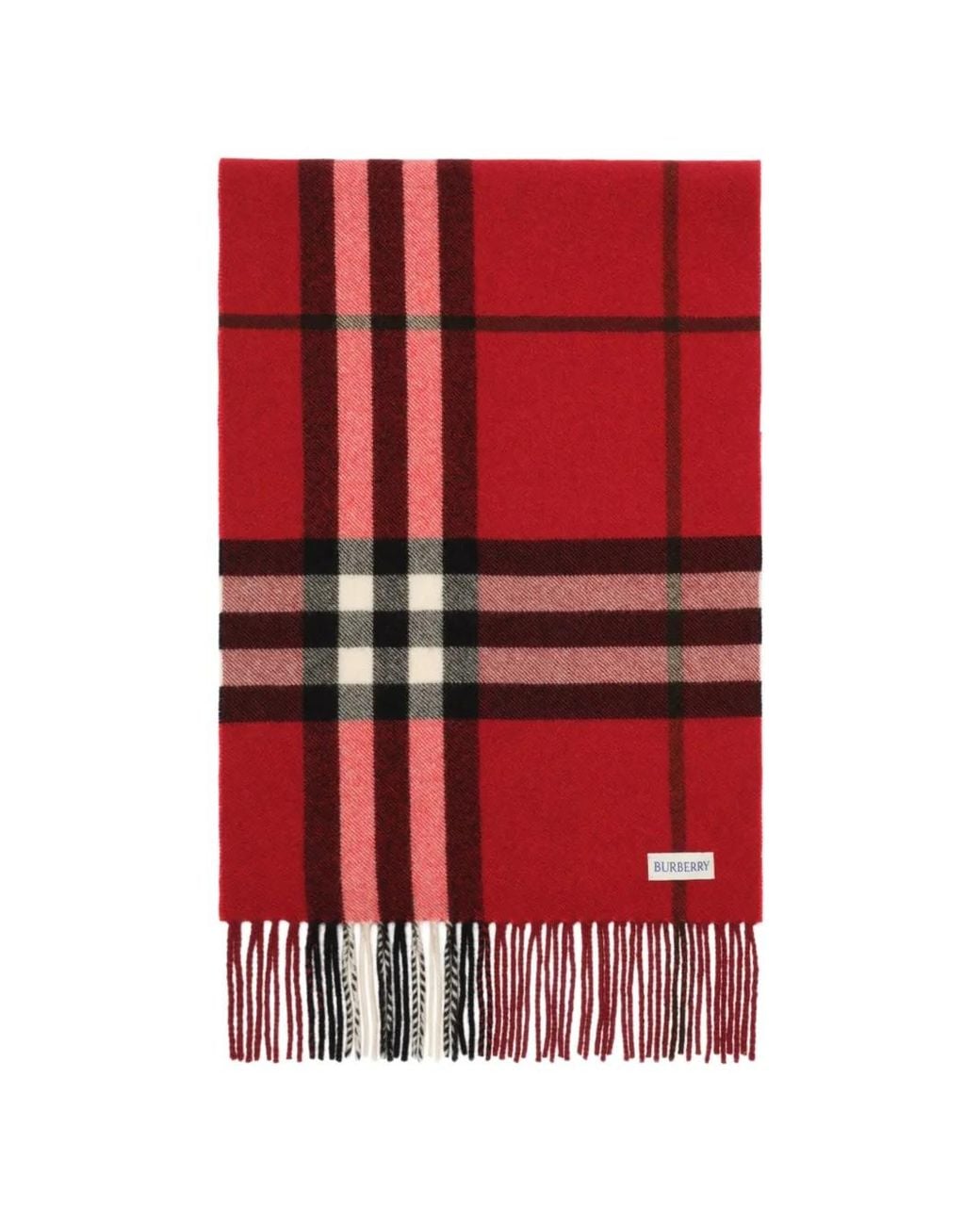 Burberry Red Gradient Check Cashmere Scarf