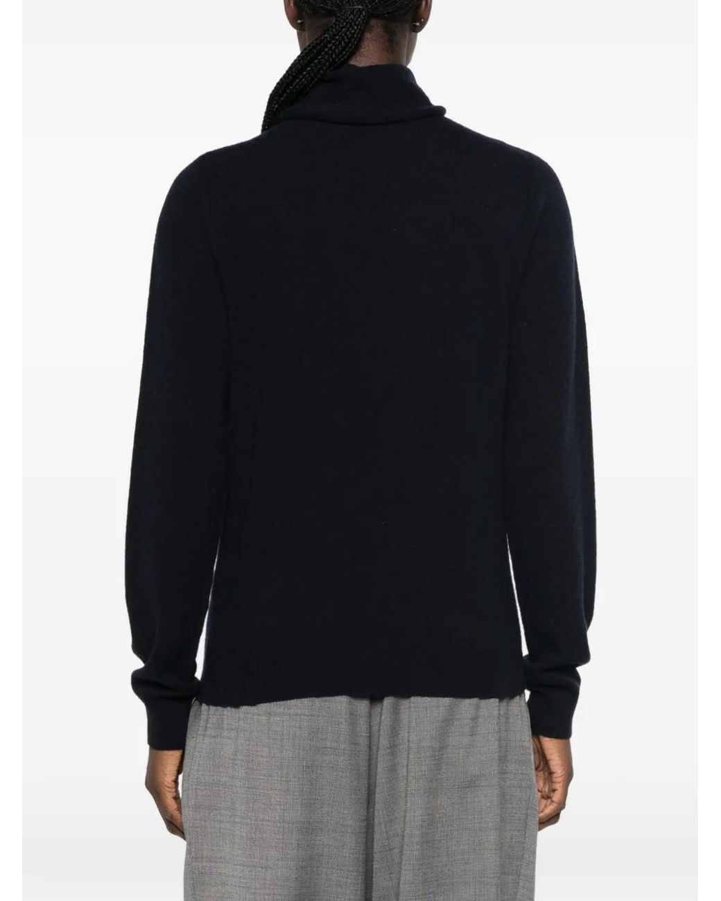 Peserico Black Roll-Neck Silk-Blend Sweater