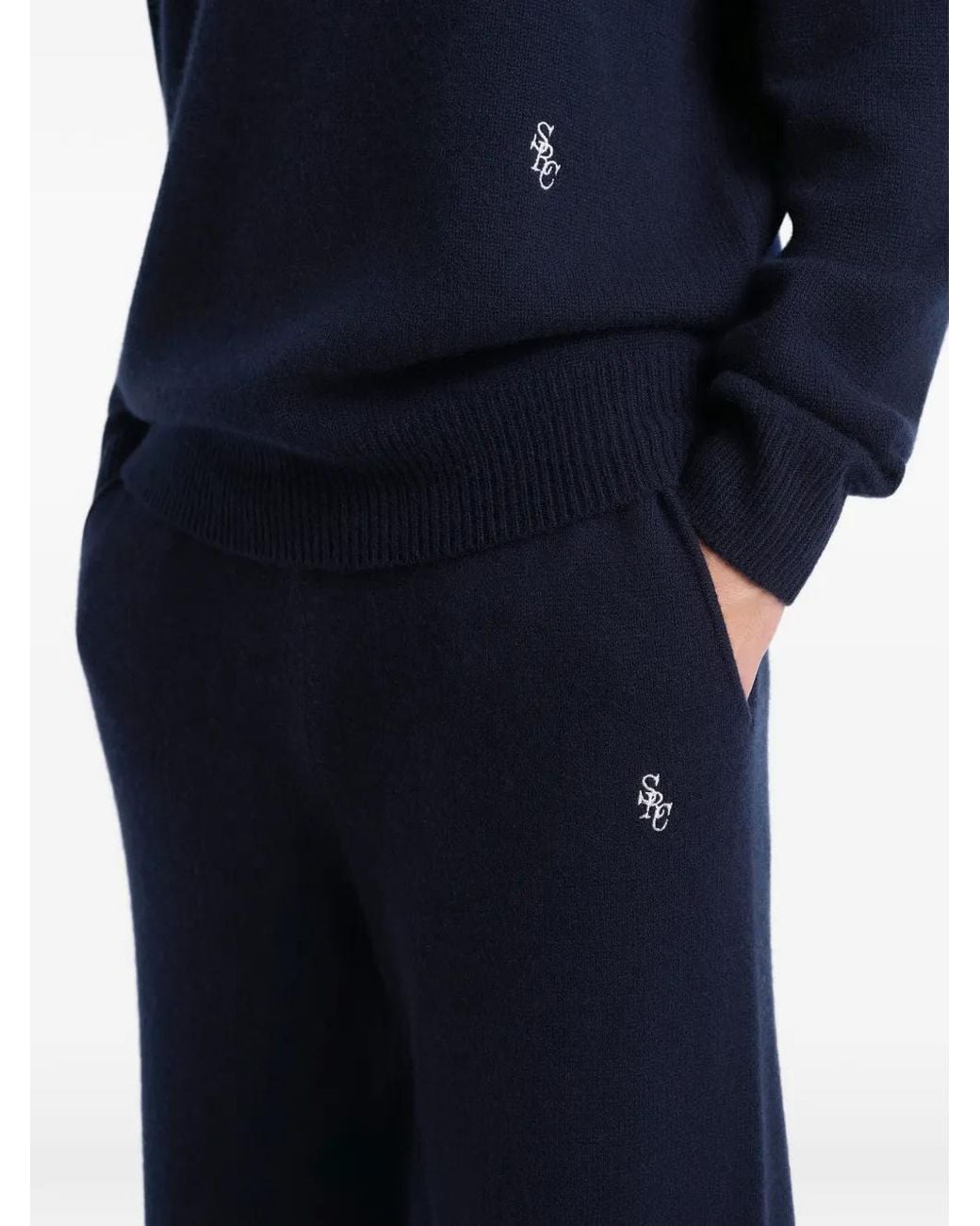 Sporty & Rich Blue Logo Knitwear