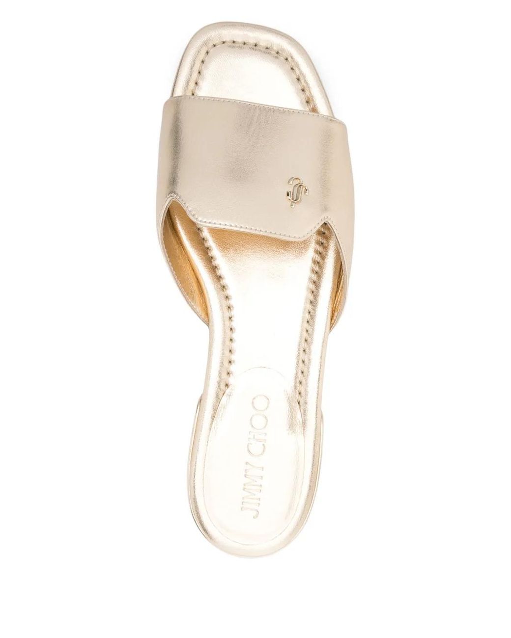 Jimmy Choo White Dina Slides
