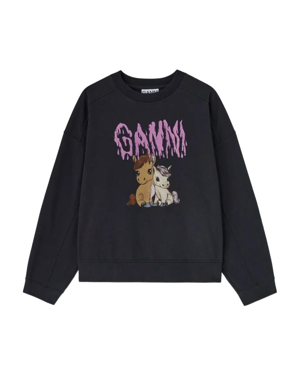 Ganni Black Isoli Jersey Sweatshirt